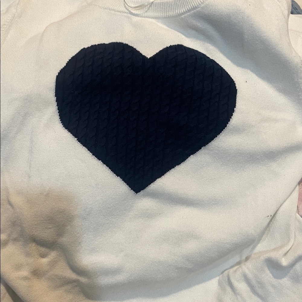Crown & Ivy Women's Navy Heart Sweater - Picture 6 of 7